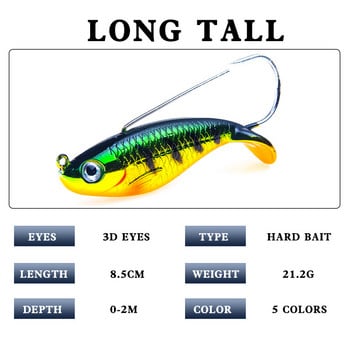 1 τεμ. VIB Fishing Lure 8,5cm/21,2g Anti Grass Fishing Wobbler Isca Artificial Bait Hard Lures Laser Body Lifelike Fish Tackle