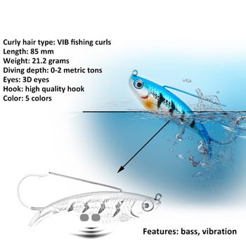 1 τεμ. VIB Fishing Lure 8,5cm/21,2g Anti Grass Fishing Wobbler Isca Artificial Bait Hard Lures Laser Body Lifelike Fish Tackle