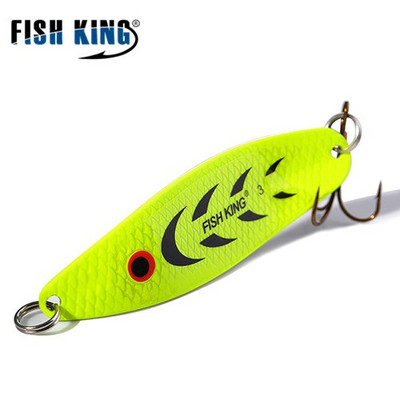 FISH KING 20-30g fém kanál kemény horgászcsali mesterséges wobblerek trollkodáshoz pisztráng kanál csali basszus csuka magas horoggal
