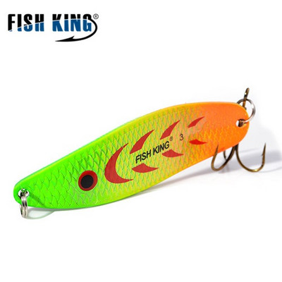 FISH KING 20-30g fém kanál kemény horgászcsali mesterséges wobblerek trollkodáshoz pisztráng kanál csali basszus csuka magas horoggal