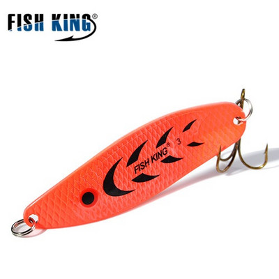 FISH KING 20-30g fém kanál kemény horgászcsali mesterséges wobblerek trollkodáshoz pisztráng kanál csali basszus csuka magas horoggal