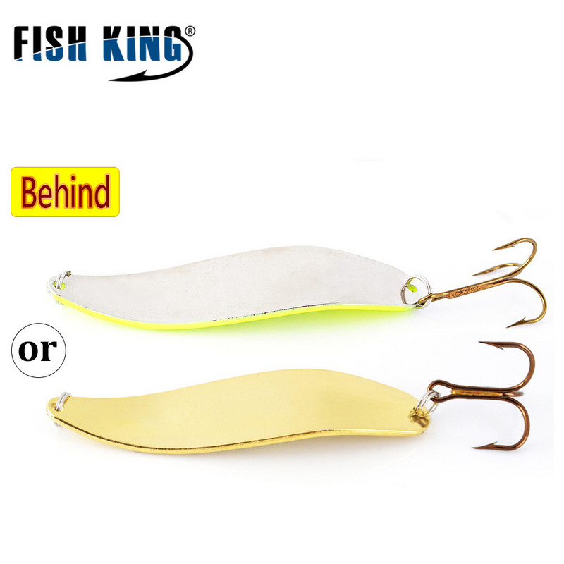 FISH KING 20-30g fém kanál kemény horgászcsali mesterséges wobblerek trollkodáshoz pisztráng kanál csali basszus csuka magas horoggal