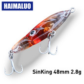 HAIMALUO UUS Väikeste kalade kõvad kalapüügi landid Mini uppuv pliiatslant 48 mm 2,8 g forelli ahvena sööt Rolling Fishing Bait Rockfishing