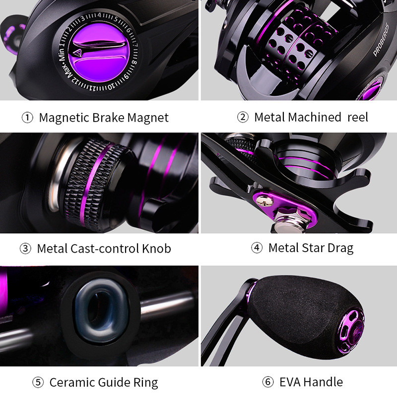 2022 m. naujos „Baitcasting“ ritės 7,2:1 didelės spartos pavaros koeficientas 10 kg maks. „Remsysteem“ „Ultra-Linght“ sūraus vandens ilgo metimo žvejybos ritės