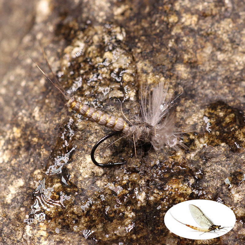 WIFREO 6TK #10#12 #14 CDC sulgede tiib Mayfly Deer Juuksed keha kuiv kärbs Rocky River Forell kalapüügi kärbsed peibutis