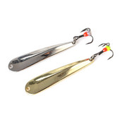 5g/7g/11g Winter Ice Fishing Due with Treble Hook Gold Silver Metal Spoonbait Hard Lure for Fishing of Perch and Pike