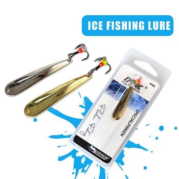 5g/7g/11g Winter Ice Fishing Due with Treble Hook Gold Silver Metal Spoonbait Hard Lure for Fishing of Perch and Pike