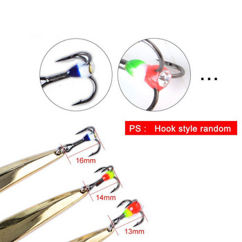 5g/7g/11g Winter Ice Fishing Due with Treble Hook Gold Silver Metal Spoonbait Hard Lure for Fishing of Perch and Pike