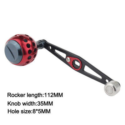 XTNIU Tvirtas, patvarus 8 * 5 mm skylės vienos žvejybos ritės rankenos aliuminio lydinio žvejybos ritės svirtis, skirta sukimuisi žvejybos reikmenų įrankiui