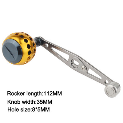 XTNIU Tvirtas, patvarus 8 * 5 mm skylės vienos žvejybos ritės rankenos aliuminio lydinio žvejybos ritės svirtis, skirta sukimuisi žvejybos reikmenų įrankiui