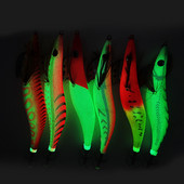 1PCS 2.5 3.0 3.5# Fake Shrimp Hook Wood Bait Δόλωμα ψαρέματος Wobbler Squid Jig Hard Bait Artificial Lure jigging Lure Octopus Bait