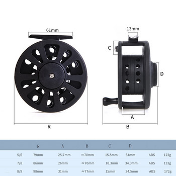 Fly Fishing Reel 5/6 7/8 8/9 WT Large Arbor ABS Αριστερά Δεξιά Εναλλάξιμα Πρώην Τροχοί Ψαρέματος Πάγου