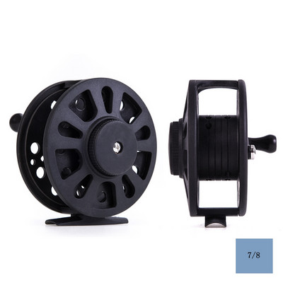 Mušu makšķerēšanas spole 5/6 7/8 8/9 WT liela lapene ABS kreisā labā roka, maināmi bijušie zemledus makšķerēšanas riteņi