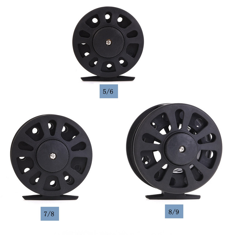 Mušu makšķerēšanas spole 5/6 7/8 8/9 WT liela lapene ABS kreisā labā roka, maināmi bijušie zemledus makšķerēšanas riteņi