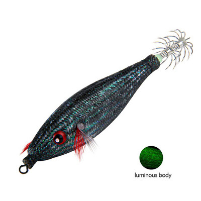 105mm 10g kunstlikud kalapüügi landid kalmaari konksuga rakis Noctilucent kalmaari seepia rakis Sööt Spinnerbait merekala puidust krevetid