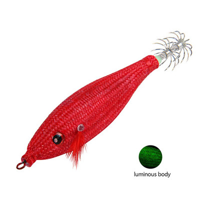 105mm 10g kunstlikud kalapüügi landid kalmaari konksuga rakis Noctilucent kalmaari seepia rakis Sööt Spinnerbait merekala puidust krevetid