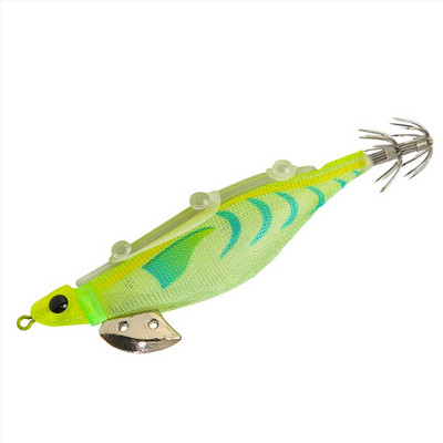 105mm 10g kunstlikud kalapüügi landid kalmaari konksuga rakis Noctilucent kalmaari seepia rakis Sööt Spinnerbait merekala puidust krevetid