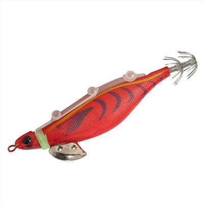 105mm 10g kunstlikud kalapüügi landid kalmaari konksuga rakis Noctilucent kalmaari seepia rakis Sööt Spinnerbait merekala puidust krevetid