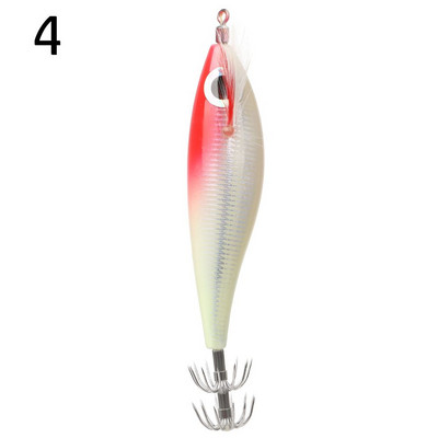 105mm 10g kunstlikud kalapüügi landid kalmaari konksuga rakis Noctilucent kalmaari seepia rakis Sööt Spinnerbait merekala puidust krevetid