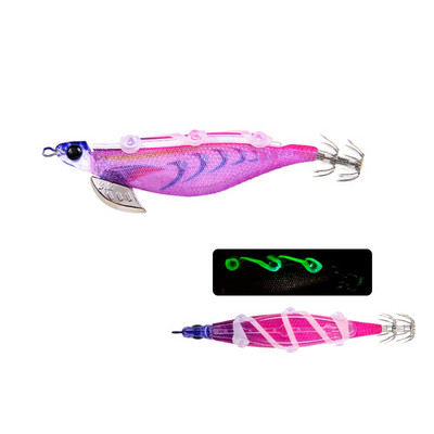 105mm 10g kunstlikud kalapüügi landid kalmaari konksuga rakis Noctilucent kalmaari seepia rakis Sööt Spinnerbait merekala puidust krevetid