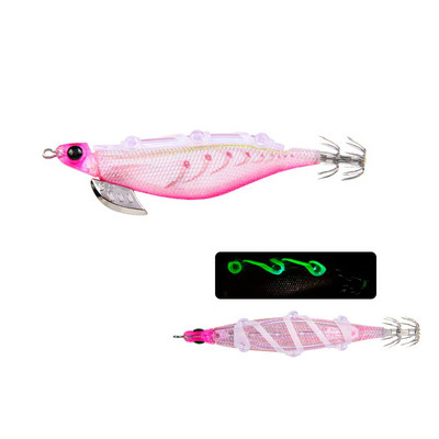 105mm 10g kunstlikud kalapüügi landid kalmaari konksuga rakis Noctilucent kalmaari seepia rakis Sööt Spinnerbait merekala puidust krevetid