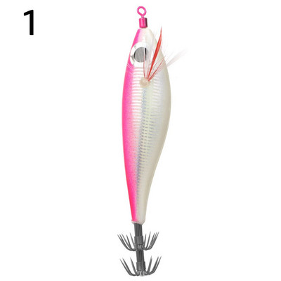 105mm 10g kunstlikud kalapüügi landid kalmaari konksuga rakis Noctilucent kalmaari seepia rakis Sööt Spinnerbait merekala puidust krevetid