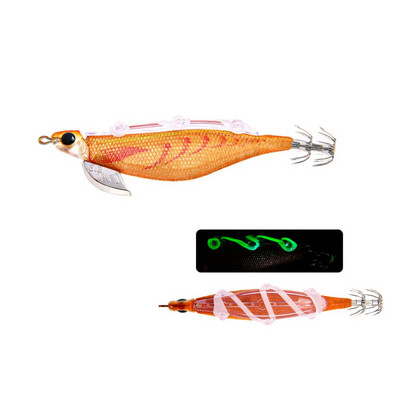 105mm 10g kunstlikud kalapüügi landid kalmaari konksuga rakis Noctilucent kalmaari seepia rakis Sööt Spinnerbait merekala puidust krevetid