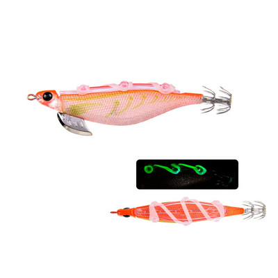 105mm 10g kunstlikud kalapüügi landid kalmaari konksuga rakis Noctilucent kalmaari seepia rakis Sööt Spinnerbait merekala puidust krevetid