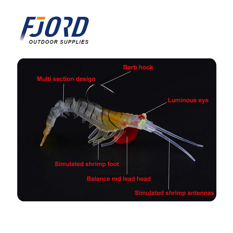 FJORD Hot Many Section Creveți Clasici Flexibili Creveți 6,5/12,5/17g Naluci de pescuit Nalucă moale Momeli bionice Cârlig de plumb Articol de pescuit