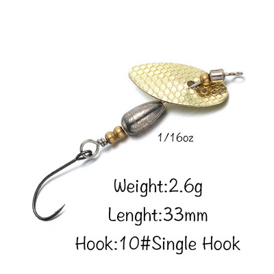 LTHTUG AR-S Käsitsi valmistatud Spinner Baits Stream 1/8 3/32 1/16 3/64oz Volfram Kuldne Hõbedane Väikesed Vask Lusikad Forelliahvena jaoks