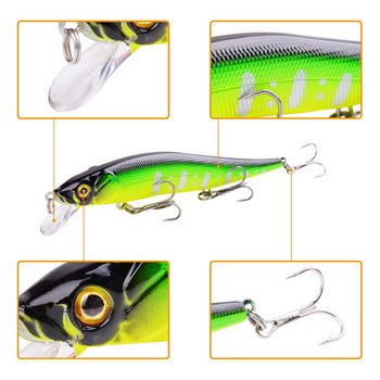 1бр Риболовна примамка Minnow 12cm 14g isca изкуствена твърда стръв 3D Eyes Treble Hook плаващи воблери Minnow Crankbait pesca tackle