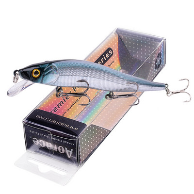 1vnt Minnow Fishing Lure 12cm 14g isca dirbtinis kietas masalas 3D Eyes Treble Hook plaukiojantys vobleriai Minnow Crankbait pesca reikmenys