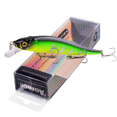 1vnt Minnow Fishing Lure 12cm 14g isca dirbtinis kietas masalas 3D Eyes Treble Hook plaukiojantys vobleriai Minnow Crankbait pesca reikmenys