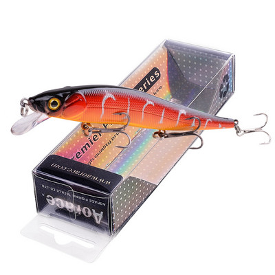 1vnt Minnow Fishing Lure 12cm 14g isca dirbtinis kietas masalas 3D Eyes Treble Hook plaukiojantys vobleriai Minnow Crankbait pesca reikmenys