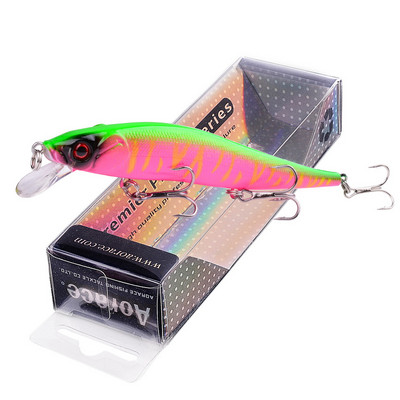 1vnt Minnow Fishing Lure 12cm 14g isca dirbtinis kietas masalas 3D Eyes Treble Hook plaukiojantys vobleriai Minnow Crankbait pesca reikmenys