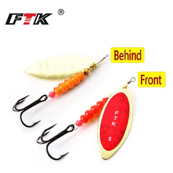 FTK Spinner Bait 4G/7G/12G/18G/30G Spoon Lures щука Метални с високи куки Изкуствена бас стръв Риболовна примамка