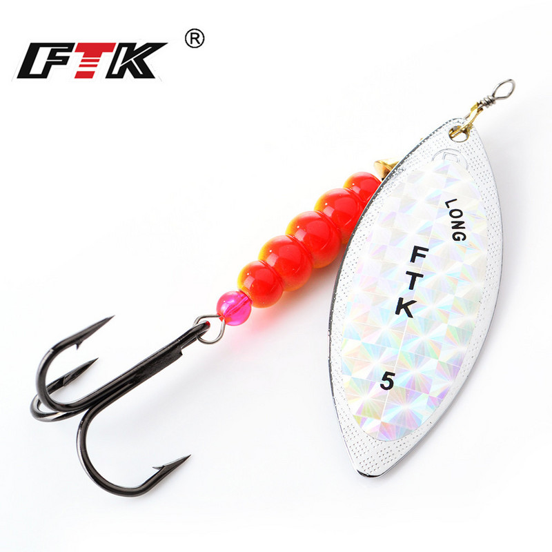 FTK Spinner Bait 4G/7G/12G/18G/30G Spoon Lures csuka fém magas horgokkal Mesterséges basszus csali horgászcsali