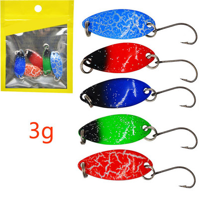 JYJ 5db zacskó Kemény fém horgászkanál csali, "S" alakú színes hamis csali pergető horgászfelszerelés wobbler csali