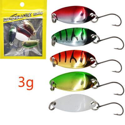 JYJ 5db zacskó Kemény fém horgászkanál csali, "S" alakú színes hamis csali pergető horgászfelszerelés wobbler csali