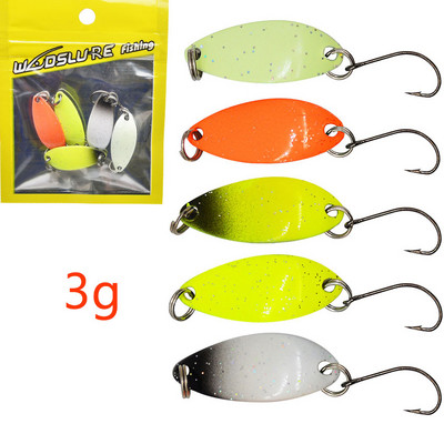 JYJ 5db zacskó Kemény fém horgászkanál csali, "S" alakú színes hamis csali pergető horgászfelszerelés wobbler csali