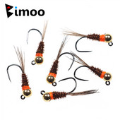 Bimoo 6TK Tungsten Jig Brown Perdigon Nymphs for Euro Nymphing Competition Fishing Hispaania nümfid Forell Harjus Siig Kärbes