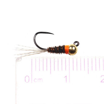 Bimoo 6PCS Tungsten Jig Brown Perdigon Nymphs for Euro Nymphing Competition Ψάρεμα Ισπανικές νύμφες Πέστροφα Grayling Whitefish Fly