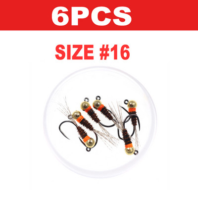 Bimoo 6TK Tungsten Jig Brown Perdigon Nymphs for Euro Nymphing Competition Fishing Hispaania nümfid Forell Harjus Siig Kärbes