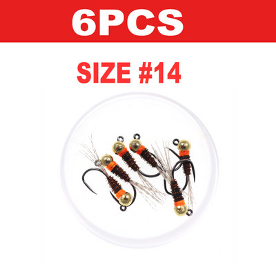 Bimoo 6TK Tungsten Jig Brown Perdigon Nymphs for Euro Nymphing Competition Fishing Hispaania nümfid Forell Harjus Siig Kärbes