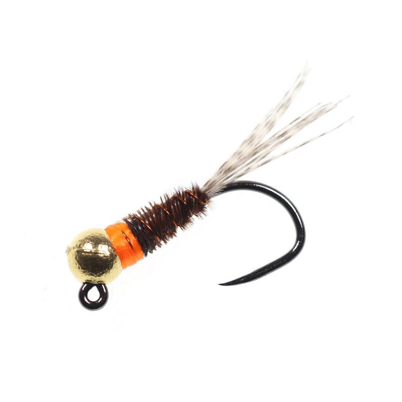 Bimoo 6TK Tungsten Jig Brown Perdigon Nymphs for Euro Nymphing Competition Fishing Hispaania nümfid Forell Harjus Siig Kärbes