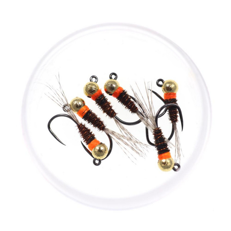 Bimoo 6TK Tungsten Jig Brown Perdigon Nymphs for Euro Nymphing Competition Fishing Hispaania nümfid Forell Harjus Siig Kärbes