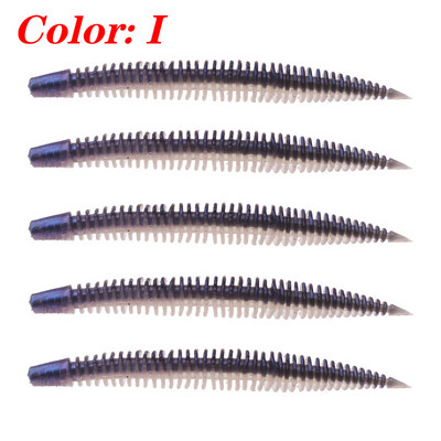 10 db/tétel Larva Pin Tail Puha Csalik 80mm 2.3g Dupla szín Szilikon Puha Csali édesvízi Worm Swimbaits Bass Jig Wobblerekhez