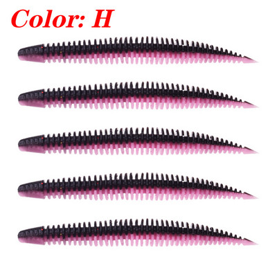 10 db/tétel Larva Pin Tail Puha Csalik 80mm 2.3g Dupla szín Szilikon Puha Csali édesvízi Worm Swimbaits Bass Jig Wobblerekhez