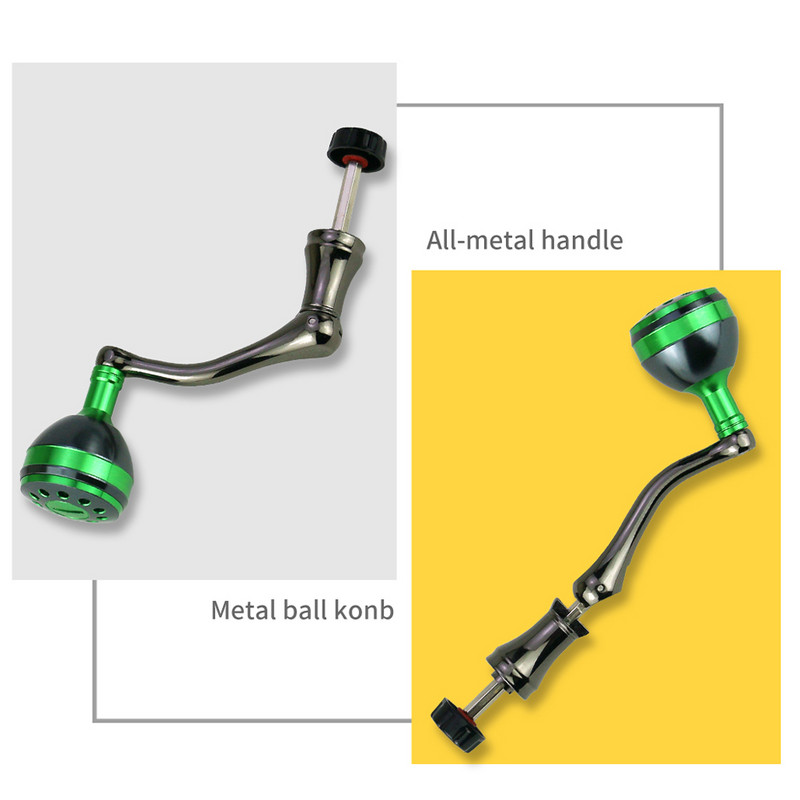 Püügirulli vahetuskäepide Täismetallist nookurvarre vända spinning rulli käepideme käepide spinningu jaoks kalarulli tarvik