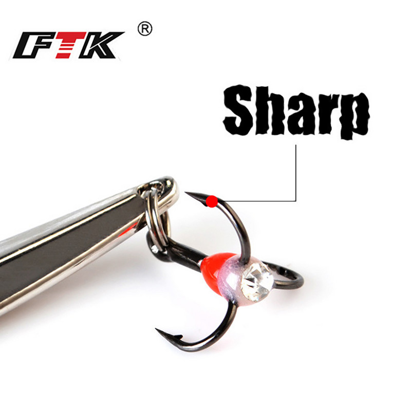 fishking Talvine jääpüügi lant 5g/7g/11g Gold Silver Metal Spoonbait Hard Lanre Treble Hookiga ahvena ja haugi püügiks